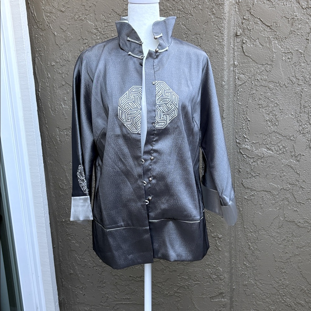 Thai Silk Silver Grey Jacket from Banyan Tree from Hua Hin Thailand.